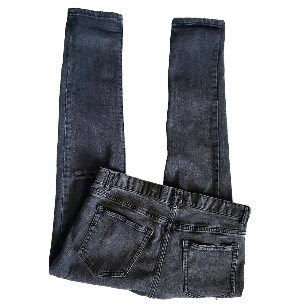 Fashion Nova Jeans Black Mens Street Wear 33 Destroyed Grunge Rocker Destructed